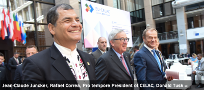 Jean-Claude Juncker, Rafael Correa, Pro tempore President of CELAC, Donald Tusk